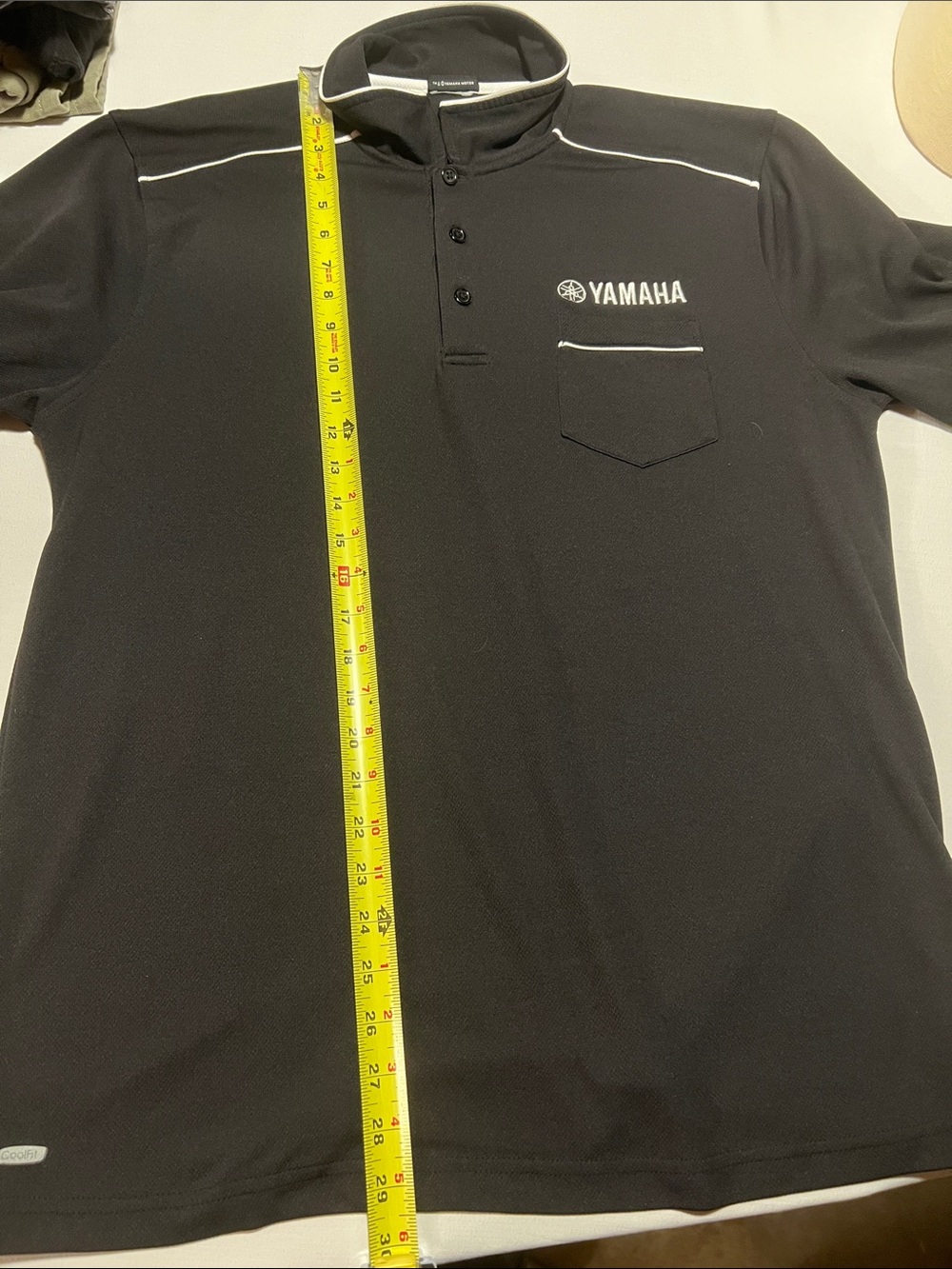 Yamaha Black Polo with White Piping and Chest Pocket - Picture 6 of 6